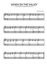 Téléchargez l'arrangement pour piano de la partition de Traditionnel-Down-in-the-valley en PDF